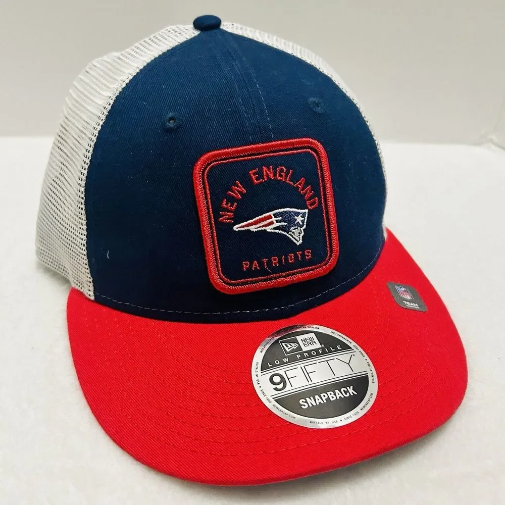 New Era New England Patriots Squared 9FIFTY Snapback Hat Cap Adjustable Blue Red